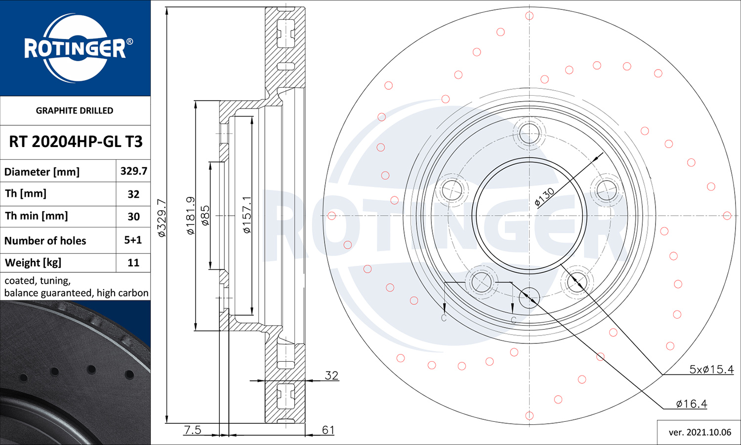 ROTINGER Féktárcsa, mind RT20204HP-GLT3_ROT